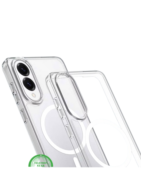 Hoesje voor Samsung S25 Edge Transparant Magneetring, Slank, Sterk & Magnetisch