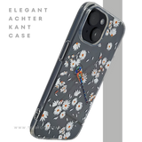 iPhone 15 Hoesje &ndash; Transparant Met Margrietjes en Papegaai | Fris, Kleurrijk &amp; Beschermend
