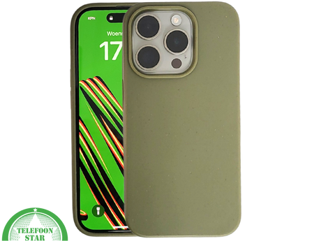 Donkergroen iPhone 15 Pro Max Hoesje Natuurlijke Bescherming &amp; Minimalistisch Design | Telefoonstar.nl