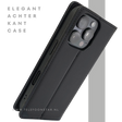 iPhone 16 Pro Bookcase Hoesje Zwart &ndash; Dubbele Naad, Luxe Look &amp; Volledige Bescherming