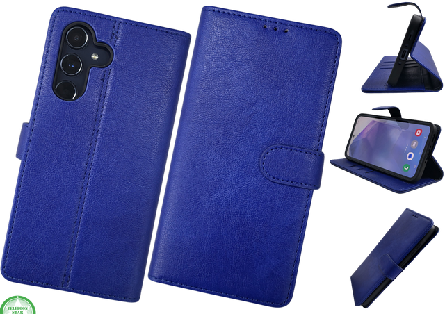 Hoesje voor Samsung Galaxy S26 Plus BoekCase Leer Donkerblauw