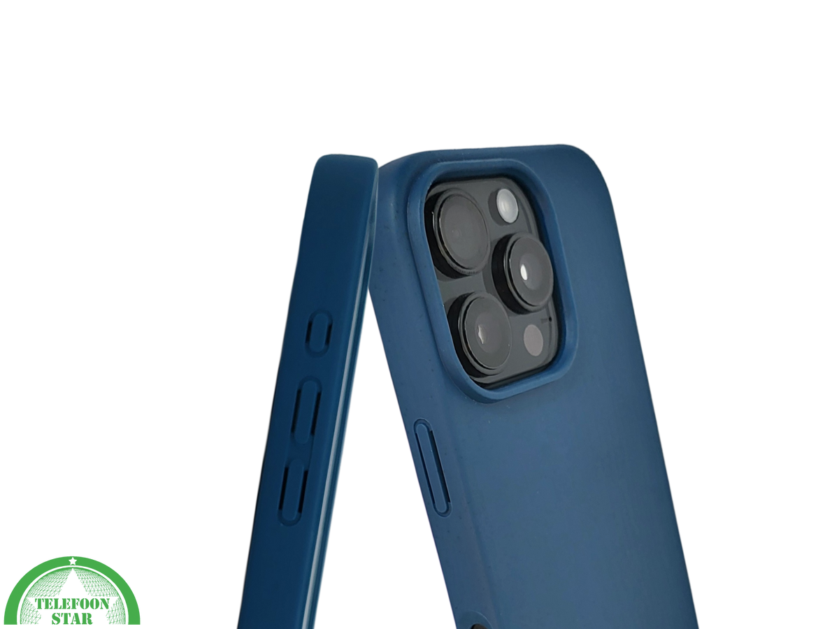 iPhone 16 Pro Donkerblauw Hoesje &ndash; Mat Design met Stevige Achterkant Bescherming