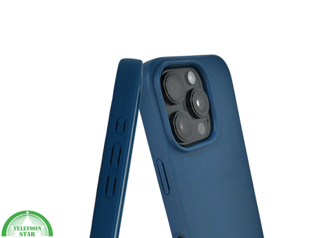 iPhone 16 Pro Max Donkerblauw Hoesje &ndash; Mat Design met Stevige Achterkant Bescherming