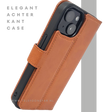 iPhone 15 2-in-1 Hoesje Bruin Leer &ndash; Bookcase met Uitneembare Backcover
