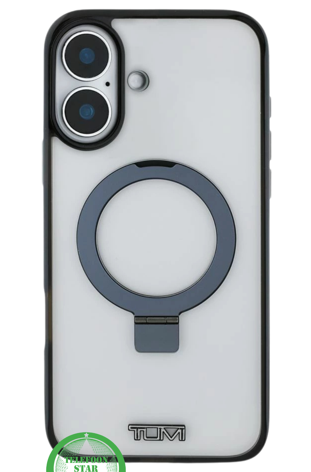 Transparant Hoesje met Metalen Ringhouder voor iPhone 16 – Sterke Bescherming & Handige Standfunctie