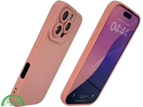 iPhone 16 Pro Perzik Hoesje &ndash; Mat Design met Verhoogde Camerabescherming