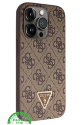 iPhone 15 Pro Hoesje met Gouden Ketting &ndash; Bruin Design met Logo en Bescherming