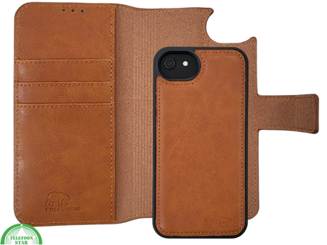 Wallet Case Licht Bruin 2 en 1 IPhone 16 E