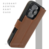 iPhone 16 Pro Max Insteekhoesje Bruin &ndash; Leren Look &amp; Stijlvolle Bescherming