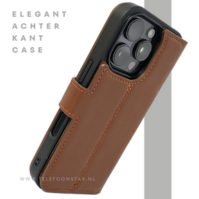 iPhone 16 Pro Max Insteekhoesje Bruin &ndash; Leren Look &amp; Stijlvolle Bescherming
