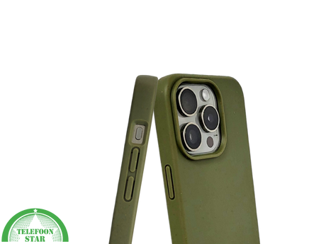 Donkergroen iPhone 15 Pro Max Hoesje Natuurlijke Bescherming &amp; Minimalistisch Design | Telefoonstar.nl