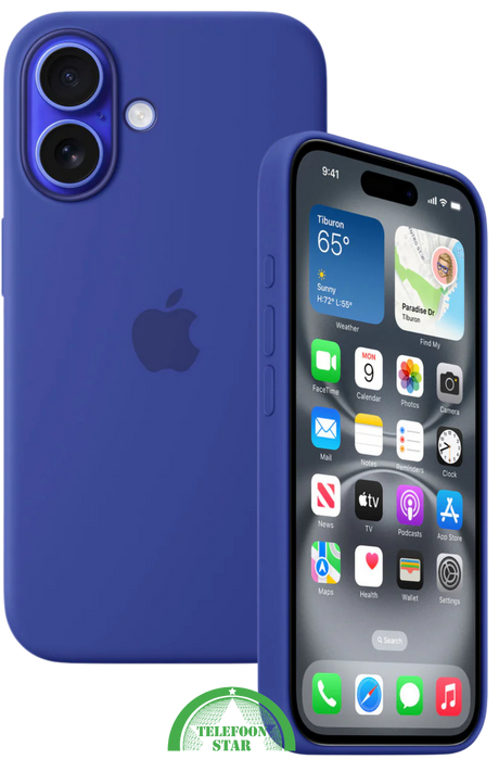 Hoesje voor iPhone 16 Siliconen – Koningsblauw | Slank, Stevig en Stijlvol