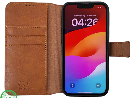 Wallet Case Licht Bruin 2 en 1 IPhone 16 E