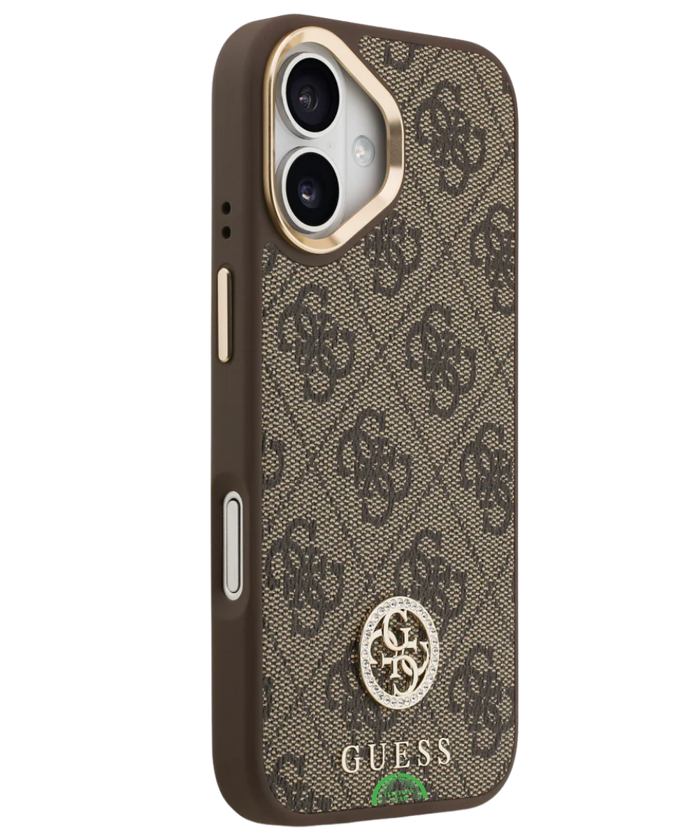 iPhone 18 Guess Hoesje Bruin Koord met Hoogwaardige kunstleder afwerking