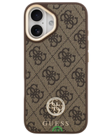 Guess iPhone 18e Hoesje Bruin Koord met Hoogwaardige kunstleder afwerking
