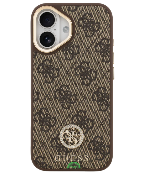 iPhone 18 Guess Hoesje Bruin Koord met Hoogwaardige kunstleder afwerking