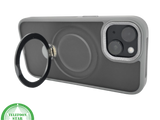 iPhone 15 Plus Hoesje Grijs &ndash; Met MagSafe-Ring &amp; Kickstand voor Extra Functionaliteit