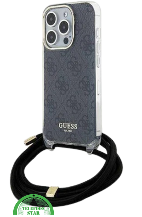 iPhone 15 Pro Beste Hoesje met Draagkoord &ndash; Donkerblauw Design met Bescherming