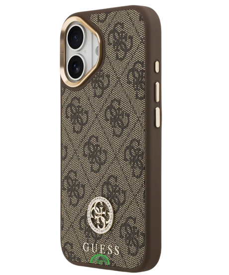 iPhone 18 Guess Hoesje Bruin Koord met Hoogwaardige kunstleder afwerking