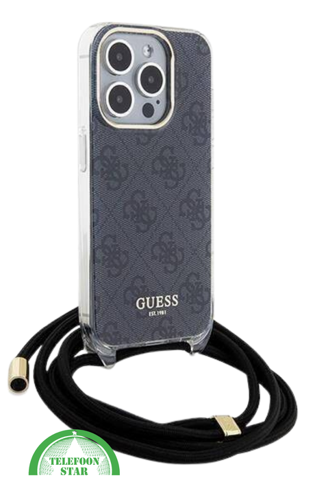 iPhone 15 Pro Beste Hoesje met Draagkoord &ndash; Donkerblauw Design met Bescherming