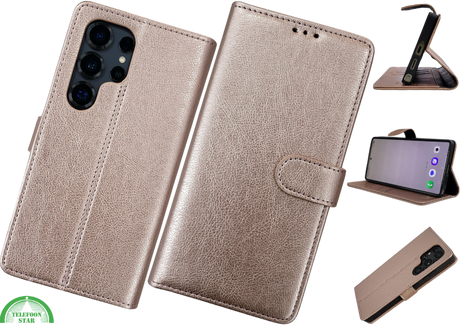 Hoesje voor Smasung S26 Ultra donker rose boekcase Stijlvolle