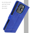 iPhone 16 Pro Bookcase Hoesje Blauw &ndash; Leren Look met Magnetische Sluiting