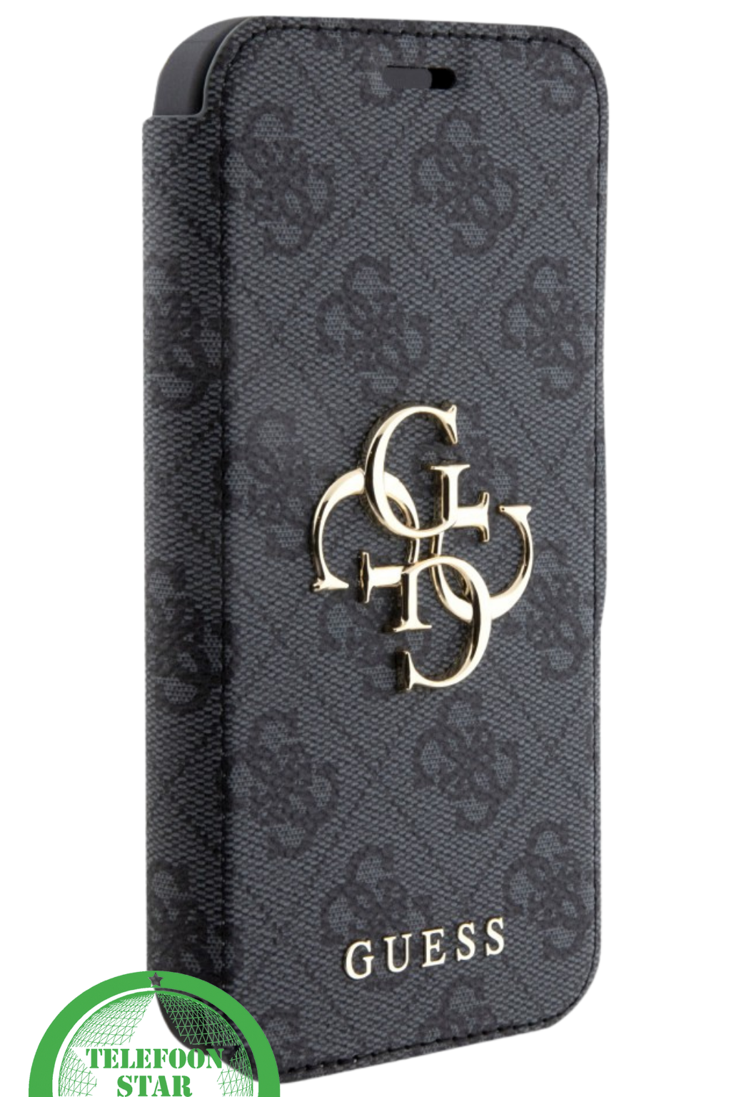 Bookcase Hoesje iPhone 15 Pro Max &ndash; Elegant Design met Gouden Logo