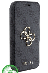 Bookcase Hoesje iPhone 15 Pro Max &ndash; Elegant Design met Gouden Logo