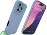 iPhone 16 Pro Lichtblauw Hoesje Mat Design Met Verhoogde Camerabescherming