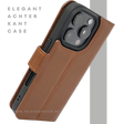 iPhone 16 Pro Insteekhoesje Klassiek Bruin &ndash; Tijdloze Leren Look met Open Bovenkant