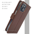 iPhone 15 Hoesje Donkerbruin &ndash; Bookcase met Pasjeshouder