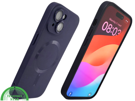 iPhone 15 Siliconen Hoesje Donkerblauw &ndash; MagSafe-Compatibel &amp; Ultieme Bescherming