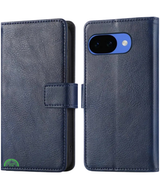Google Pixel 10a Bookcase Hoesje blauw Leren Look Met Pasjeshouder