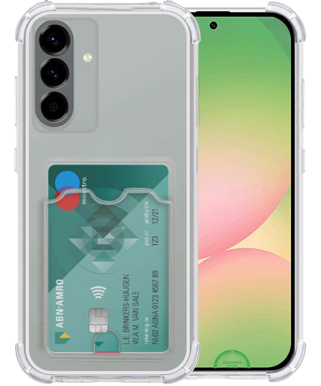 Hoesje voor Galaxy A56 Transparant met Kaarthouder Praktisch, Slank & Schokbestendig