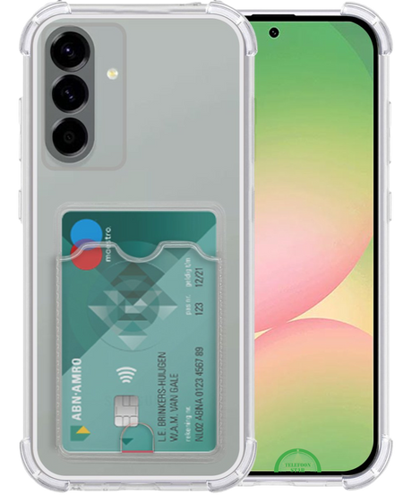 Hoesje voor Galaxy A56 Transparant met Kaarthouder Praktisch, Slank & Schokbestendig