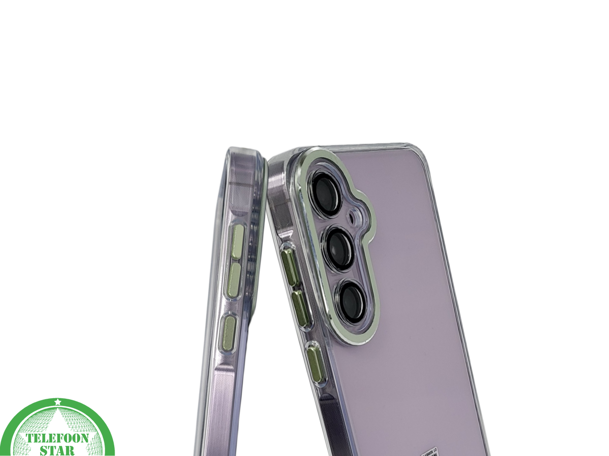 Hoesje voor Samsung Galaxy A37 Transparant groen knop Schokbestendige Bescherming