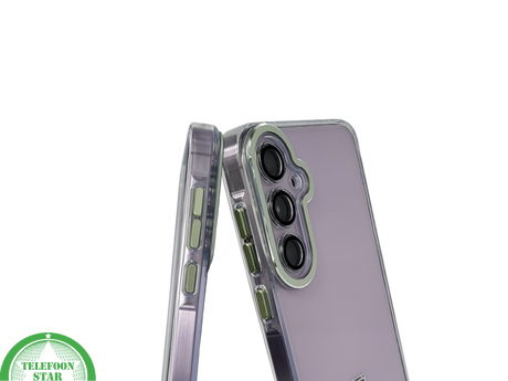 Hoesje voor Samsung Galaxy A37 Transparant groen knop Schokbestendige Bescherming