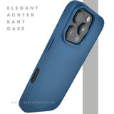 iPhone 16 Pro Donkerblauw Hoesje &ndash; Mat Design met Stevige Achterkant Bescherming