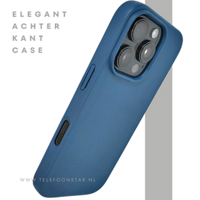 iPhone 16 Pro Donkerblauw Hoesje &ndash; Mat Design met Stevige Achterkant Bescherming