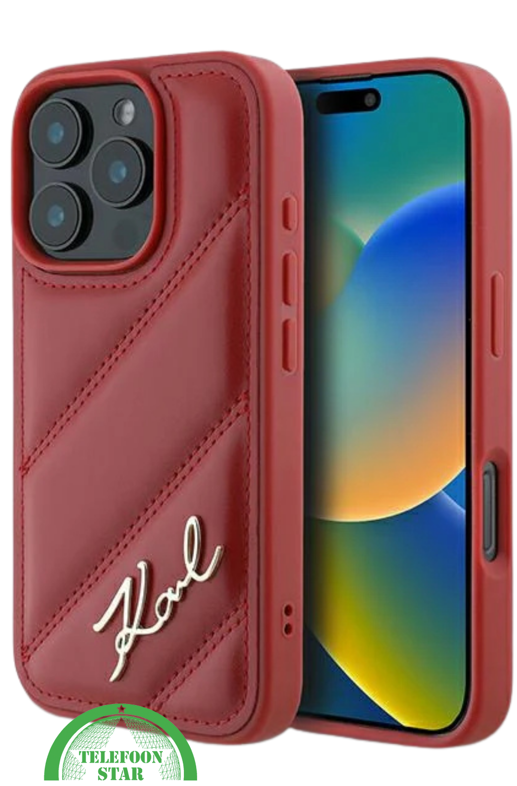 Hoesje voor iPhone 16 Pro Max Luxe Hoesje Rood – Stijlvolle Bescherming met Elegant Design
