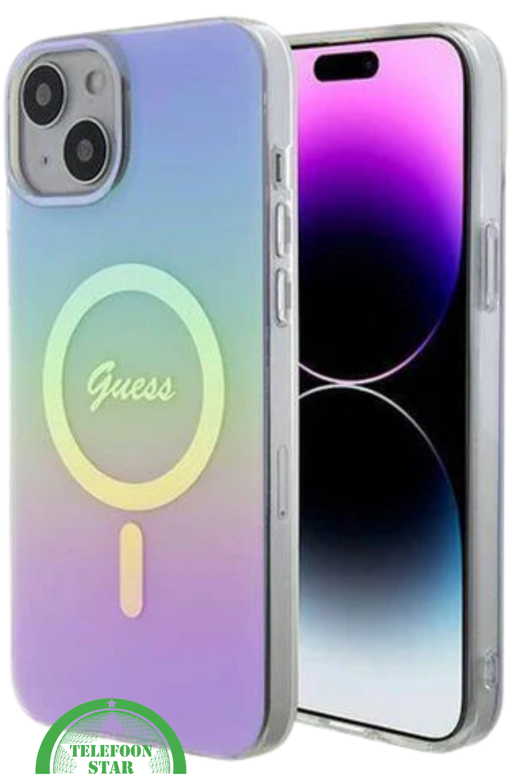 Hoesje voor iPhone 14 &ndash; Transparant Regenboog Design met MagSafe Ondersteuning