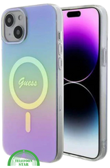 Hoesje voor iPhone 14 &ndash; Transparant Regenboog Design met MagSafe Ondersteuning