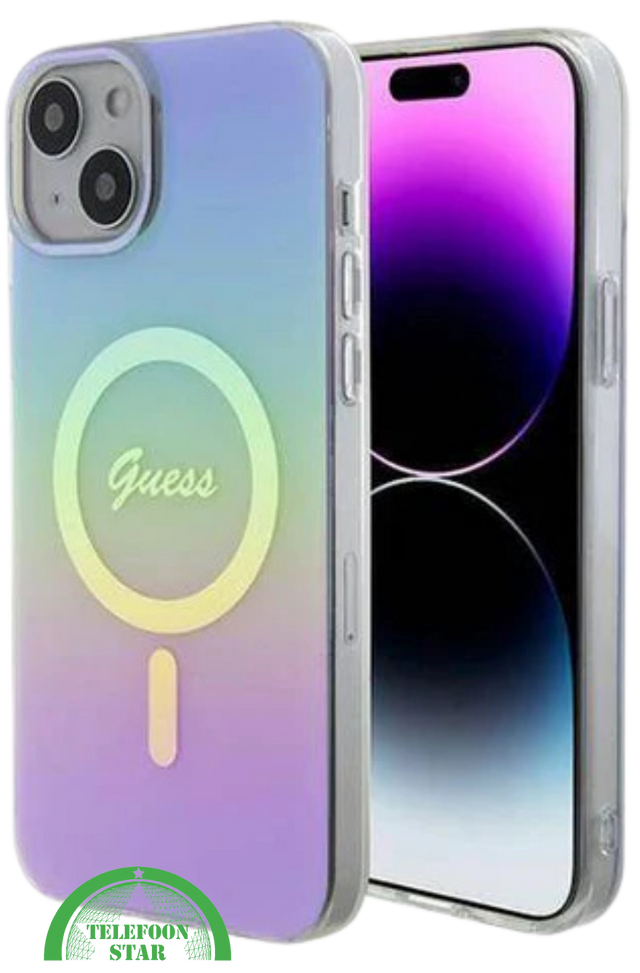 Hoesje voor iPhone 14 &ndash; Transparant Regenboog Design met MagSafe Ondersteuning