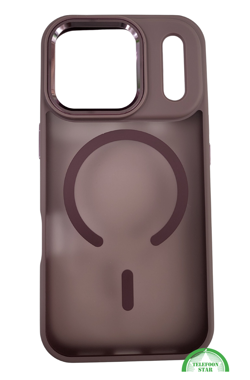 Matte ProtectCase iPhone 17 Pro Max met Magnetische Oplaadring &ndash; Smoke Bruin