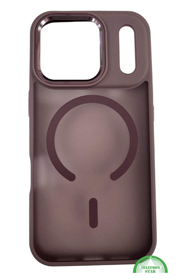 Matte ProtectCase iPhone 17 Pro Max met Magnetische Oplaadring &ndash; Smoke Bruin