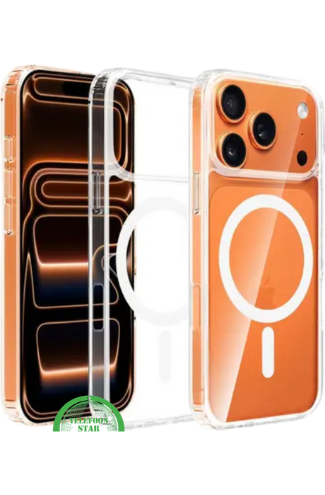 Silicone Hoesje voor iPhone 17 Pro Max&ndash; MagSafe &amp; Schokbestendig, Flexibel, Helder &amp; Extra Sterk, transparant en | Telefoonstar