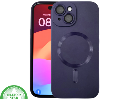 iPhone 15 Plus Siliconen Hoesje Donkerblauw &ndash; MagSafe-Compatibel &amp; Ultieme Bescherming