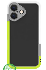 iPhone 16 Stootbestendig Hoesje &ndash; Sportieve Bescherming in Zwart, Wit &amp; Limegroen