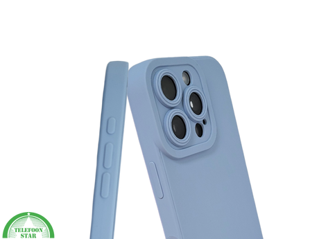 iPhone 16 Pro Lichtblauw Hoesje Mat Design Met Verhoogde Camerabescherming
