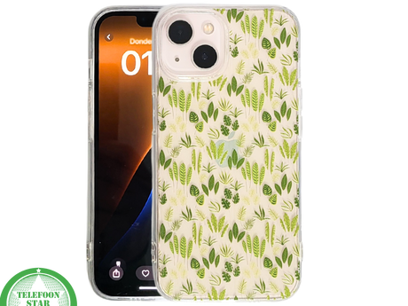 GreenNature Soft Case &ndash; Bladeren Hoesje iPhone 13 / 14 Transparant | Telefoonstar.nl